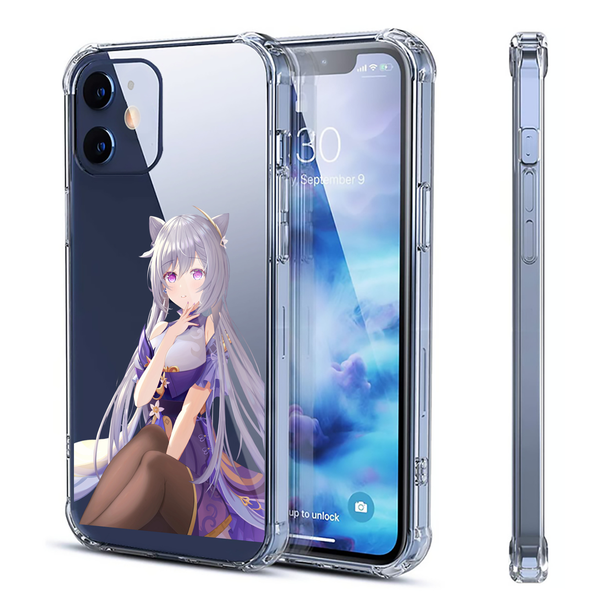 げんし神 刻晴 こくせい genshin Kokusei 【iPhone 12シリーズ対応】透明スマホケース（クリアソフトケース）